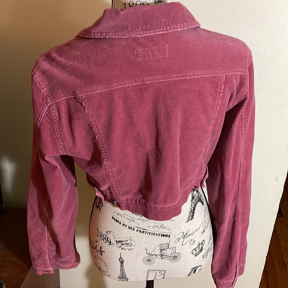 AC-3998 Mauve Cropped Corduroy Jacket - Picture 3 of 5